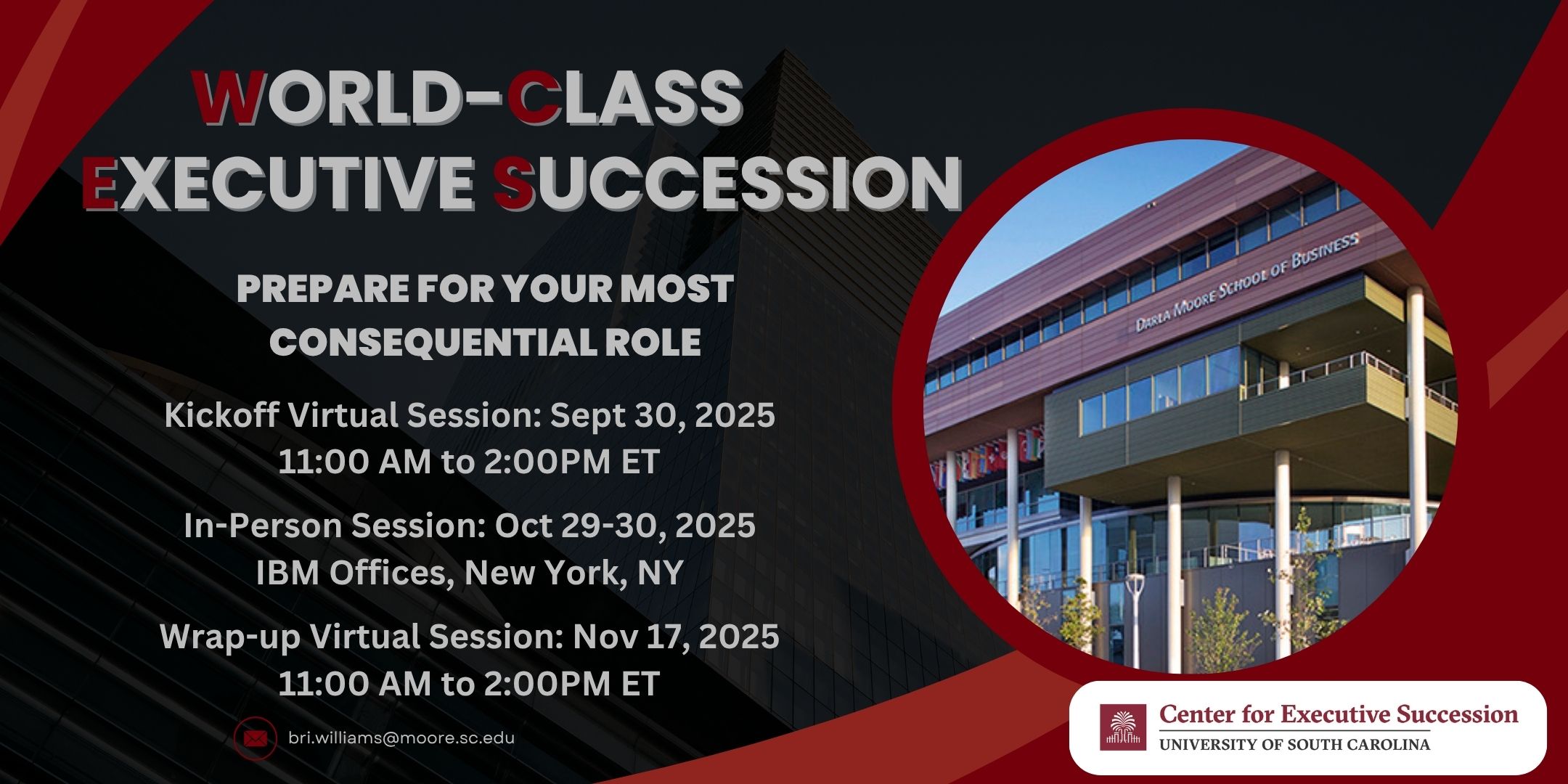 WORLD-CLASS EXECUTIVE SUCCESSION (WCES) 2025 Virtual Session, In-person Session, IBM