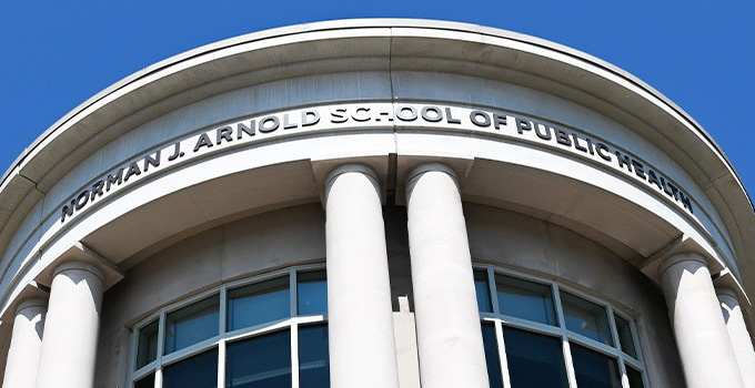 Arnold School of Public Health building close-up