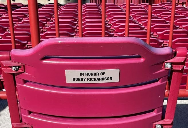 Seats at Founders Park with engraved Name Plaque