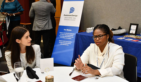 Two women engaged in conversation