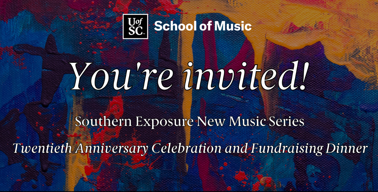 Southern Exposure New Music Series twentieth anniversary celebration and fundraising dinner logo